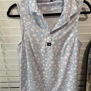 Bad Birdie Floral Sleeveless Blouse - White and Lavender